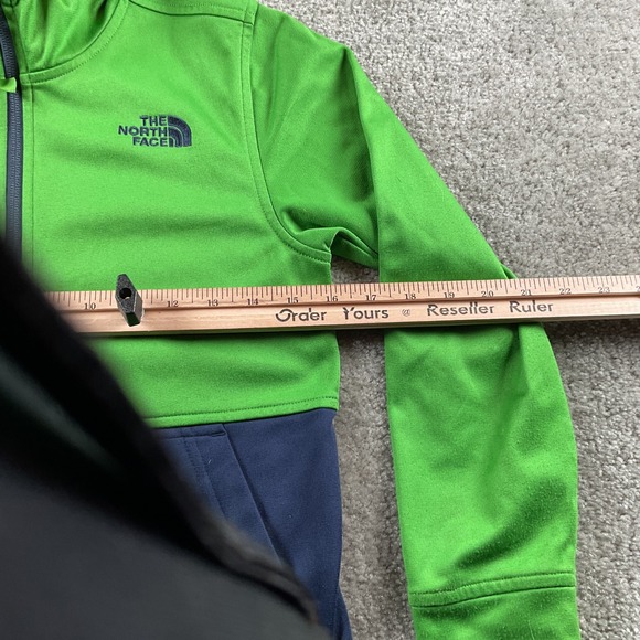 The North Face Fleece Jacket Hoodie Green Boys Size M 10 12 Zip Up Activewear - Picture 4 of 6